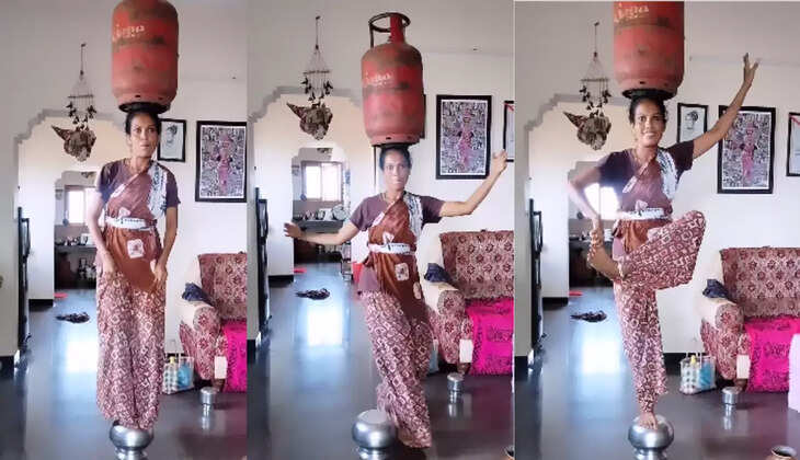 சிலிண்டர் வைத்து நடனம்