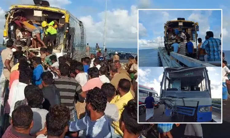 பாம்பன் பாலம் பேருந்து விபத்து