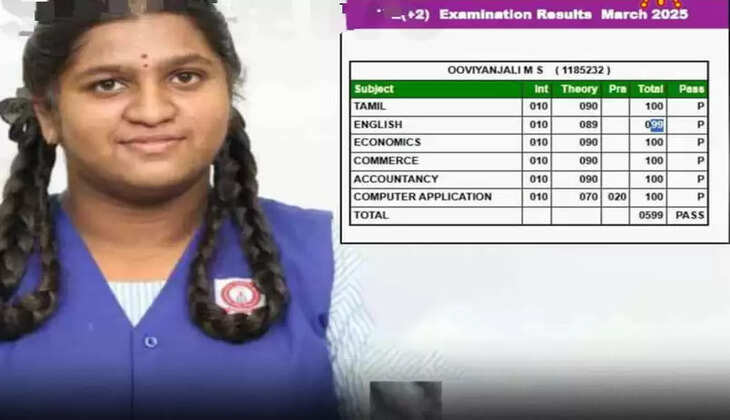 பழனி மாணவிக்கு குவியும் வாழ்த்துக்கள்... 12ம் வகுப்பு பொது தேர்வில் 600/599 மதிப்பெண்களுடன் &nbsp;மாநில அளவில் முதலிடம்! &nbsp;