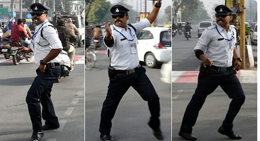 நடனம் ஆடி சிக்னல் கொடுத்த போக்குவரத்து காவலர்... வைரல் வீடியோ!