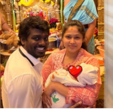 குழந்தையின் பெயரை வெளியிடுவதில் மகிழ்ச்சி!! அட்லி ட்வீட்!!