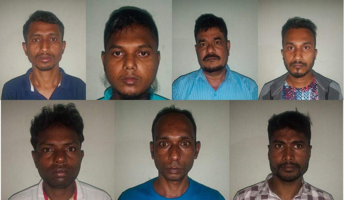 சட்டவிரோதமாக தங்கியிருந்த வங்க தேசத்தினர் 7 பேர் கைது!