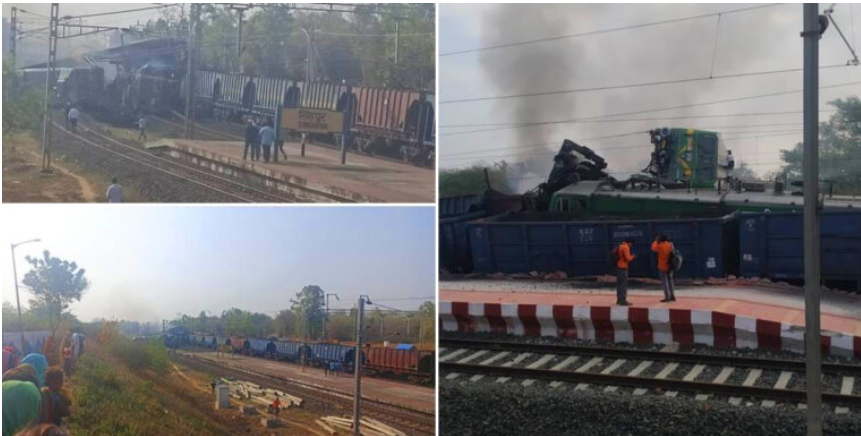 2 ரயில்கள் நேருக்கு நேர் மோதல்!! 2 பேர் படுகாயம்!!