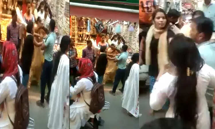 கேர்ள் ஃப்ரெண்ட் கூட ஷாப்பிங்! நடுரோட்டில் கணவரை அடித்து துவைத்த மனைவி!