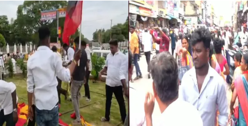 திமுக மற்றும் தவெகவினர் செருப்புகளை வீசித் தாக்குதல்... பரபரப்பு!
