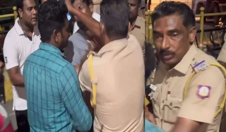 மக்களை பூட்ஸ் காலால் உதை, தாக்குதல்.!! உதவி ஆய்வாளர் அடாவடி!!