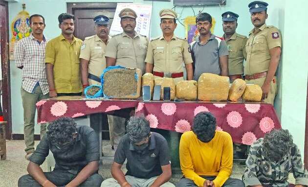 கொடுமை... 4 பேருமே 20 வயசுக்குள் தான்... 23 கிலோ கஞ்சா கடத்தி சென்ற 4 இளைஞர்கள் கைது!