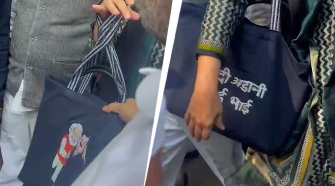 மக்களவையை கலகலப்பாக்கிய பிரியங்கா காந்தி... வைரலாகும் ‘மோடி-அதானி’ பை!