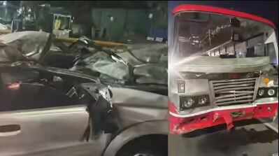 பெங்களூருவில் பயங்கரம்... பேருந்து மீது கார் மோதி கோர விபத்து - 5 பேர் துடிதுடித்து உயிரிழப்பு!