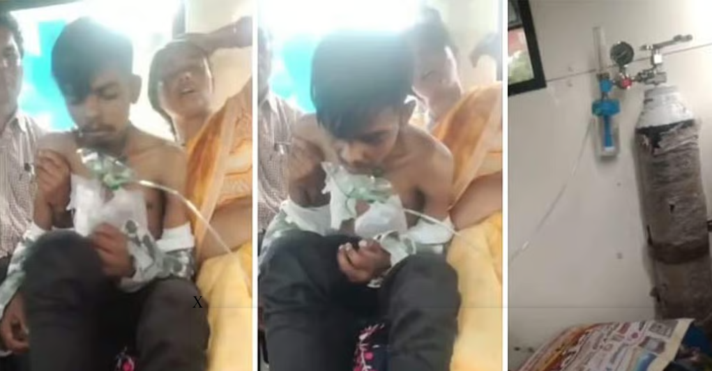 ஆம்புலன்சில் தீர்ந்த ஆக்சிஜன்... தந்தையின் மடியிலேயே இளைஞர் மரணம்... நெஞ்சை உலுக்கும் வீடியோ!