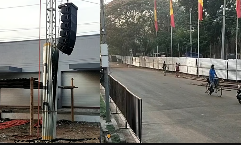 காரைக்குடியில் விஜய் பிரச்சாரம்... மின்கம்பங்களில் தகர ஷீட் அடித்து பேருந்து நிலையம் மூடல்... பயணிகள் கடும் அவதி!