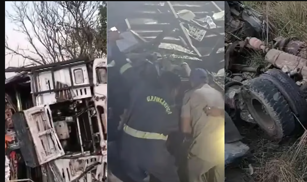 கோர விபத்து... பேருந்து - லாரி மோதி மணமகனின் தந்தை உட்பட 6 பேர் பலி!