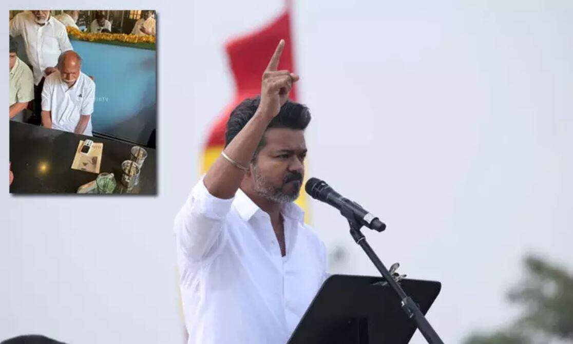 விஜய்யின் பேச்சை டீக்கடையில் அமர்ந்து செல்போனில் கேட்டு ரசித்த புதுச்சேரி முதல்வர்!