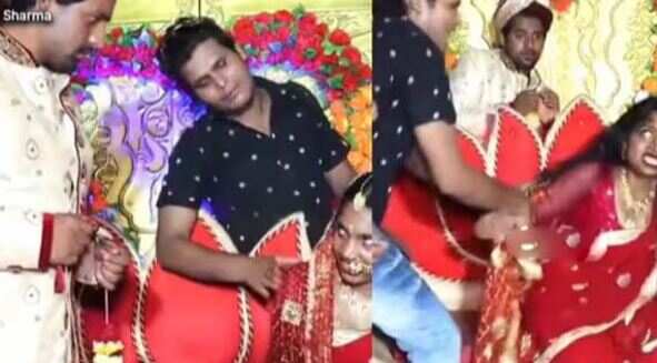 ஷாக் வீடியோ.. மணமேடையில் திடீரென சாமி ஆடிய மணப்பெண்.. பதறி அடித்து ஓடிய மணமகன்!