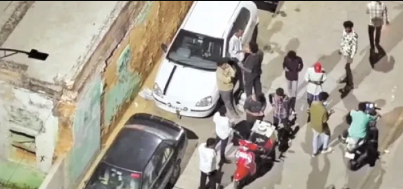 ட்ரோன் மூலம் கண்காணிப்பு... நடுரோட்டில் பிறந்தநாள் கொண்டாடிய இளைஞர்கள்!