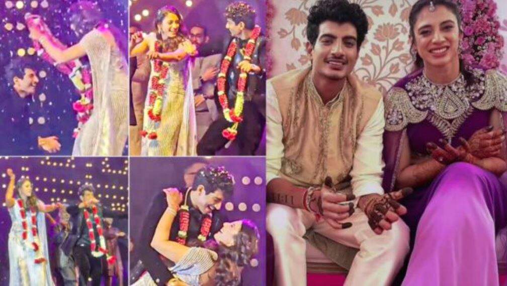 ஸ்மிருதி மந்தனா திருமண புகைப்படங்கள்... வைரலாகும் 'தேசி கேர்ள்' டான்ஸ் - காதலர் பலாஷ் ரியாக்‌ஷன் என்ன?!