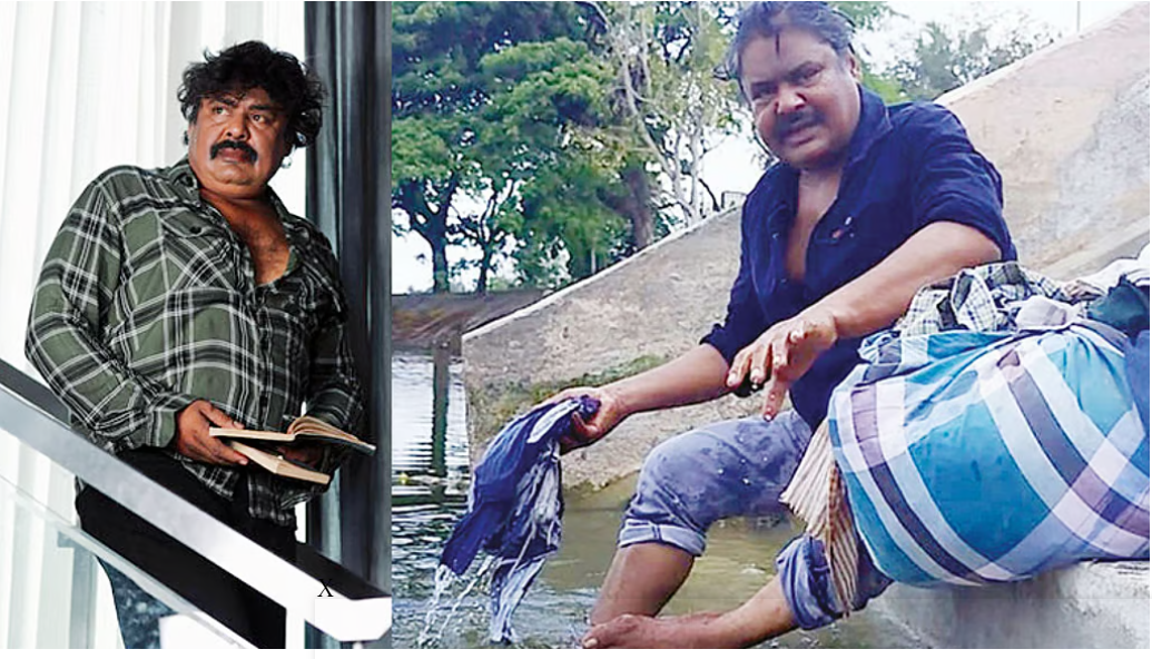 துணி துவைத்து வாக்குச் சேகரித்த மன்சூர் அலிகான் !