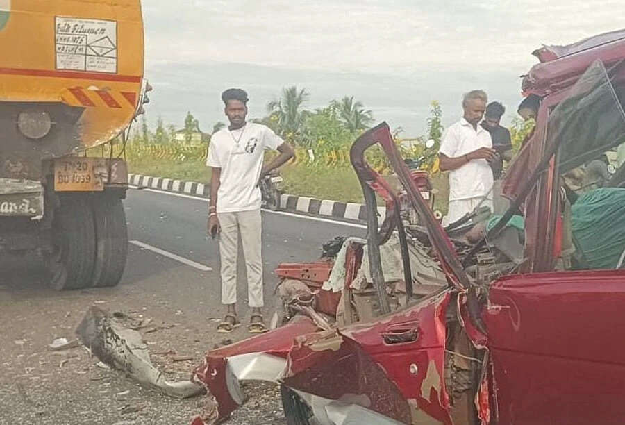 டேங்கர் லாரி மீது கார் மோதி விபத்து ... 3 பேர் பலி!