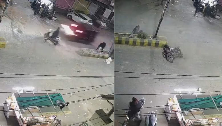 எஸ்யூவி கார் மோதி ஸ்கூட்டர் ஓட்டுநர் 5 அடி உயரம் தூக்கி வீச்சு... பகீர் சிசிடிவி காட்சிகள்!