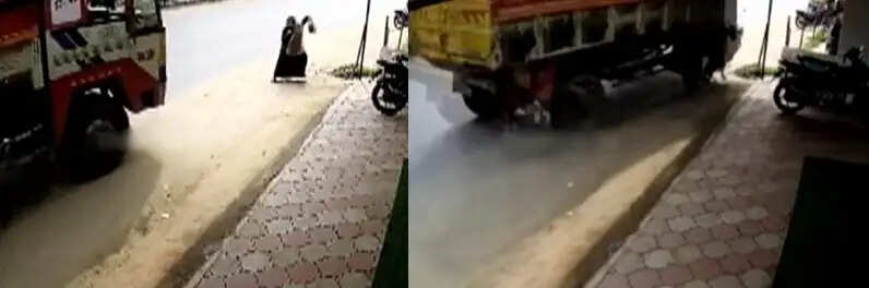 நகைக்கடைக்குள் புகுந்த மணல் லாரி!! 6 பேர் படுகாயம்!!