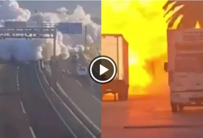 டேங்கர் லாரி வெடித்து 4 பேர் பலி...120 மீ வரை பரவிய தீ!