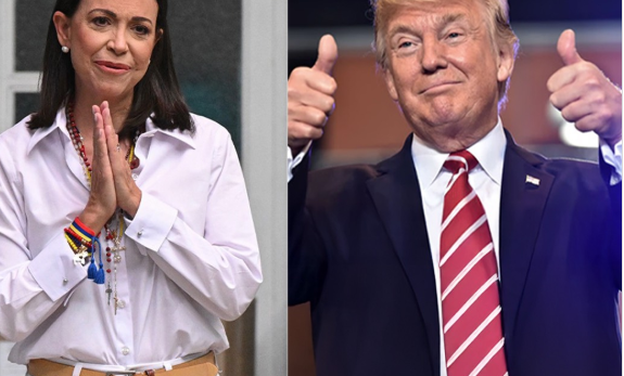 அமைதிக்கான நோபல் பரிசை ட்ரம்ப்புக்கு அர்ப்பணித்த மரியா மச்சாடோ!