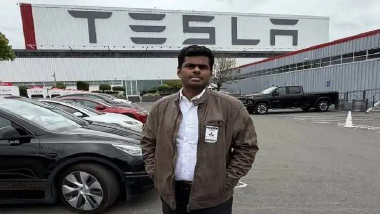 அண்ணாமலை எலான் மஸ்க் நிறுவனத்தில் திடீர் விசிட்!