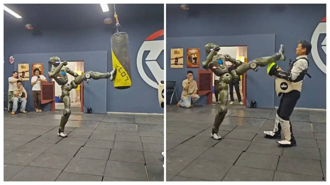 சிஇஓவை உதைத்து தரையில் வீழ்த்திய ரோபோ… வைரல் வீடியோ!