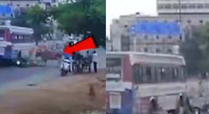 கோர விபத்து.. குறுக்கே வந்த மாடு.. அரசு பேருந்தில் சிக்கி பரிதாபமாக பலியான நீதிமன்ற ஊழியர்!