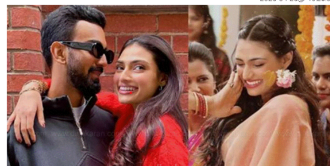 கொண்டாட்டம் ஆரம்பம்!! இன்று கே.எல்.ராகுல் , அதியா ஷெட்டி திருமணம்!!