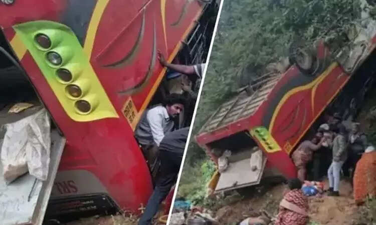 மலைப்பாதையில் பேருந்து கவிழ்ந்து 15 பேர் உயிரிழப்பு! a