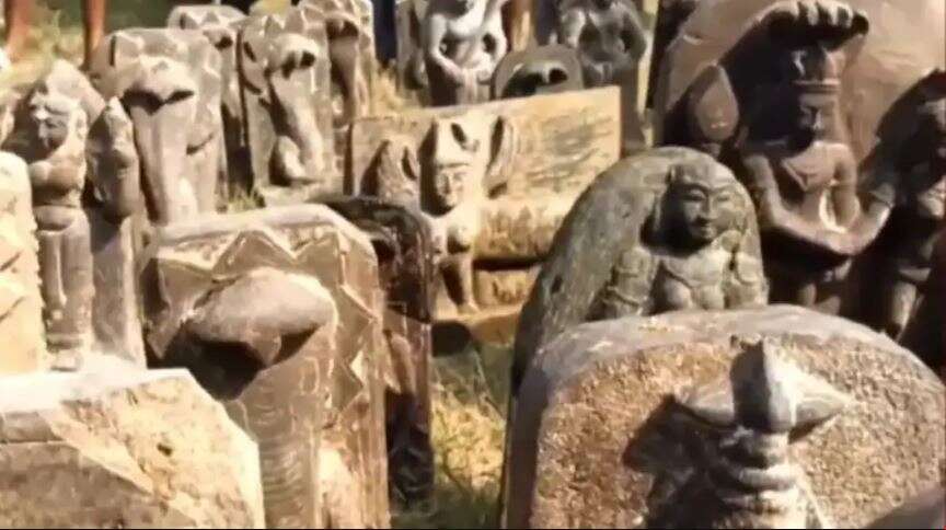 தோண்டத் தோண்ட 50 பழங்கால சிலைகள்... கூவம் ஆற்றில் கிடைத்த விநாயகர், முருகன், ஐயப்பன் சிலைகளால் பரபரப்பு!