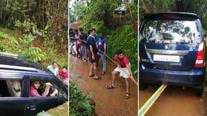 வயலில் இறங்கிய கார்!! கயிறு கட்டி இழுத்த சோகம்!! கூகுள் மேப்பின் அலப்பறை!!