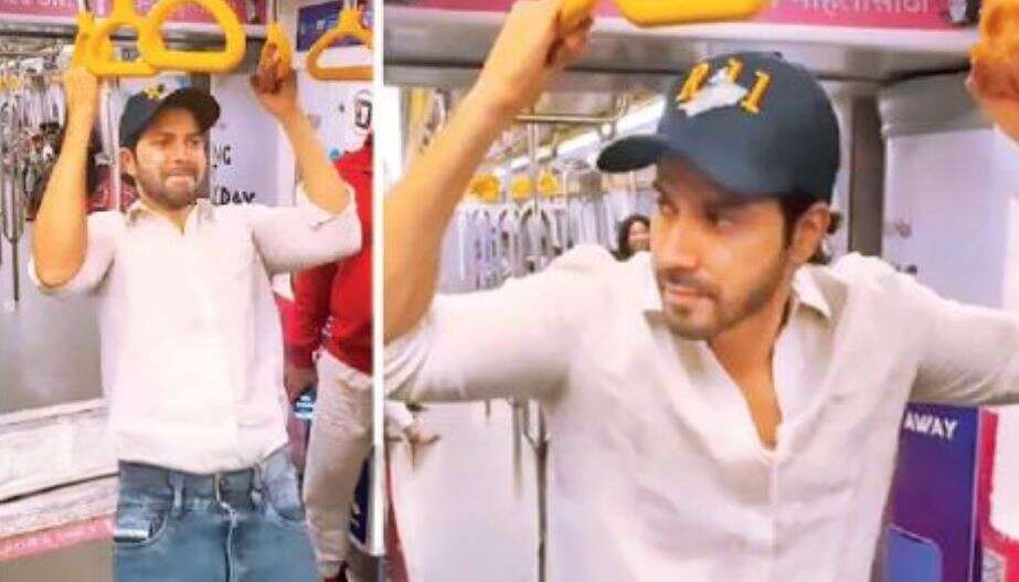 மெட்ரோ ரயிலில் 'புல்-அப்ஸ்' சாகசம்... நடிகர் வருண் தவானுக்கு அபராதமா?!