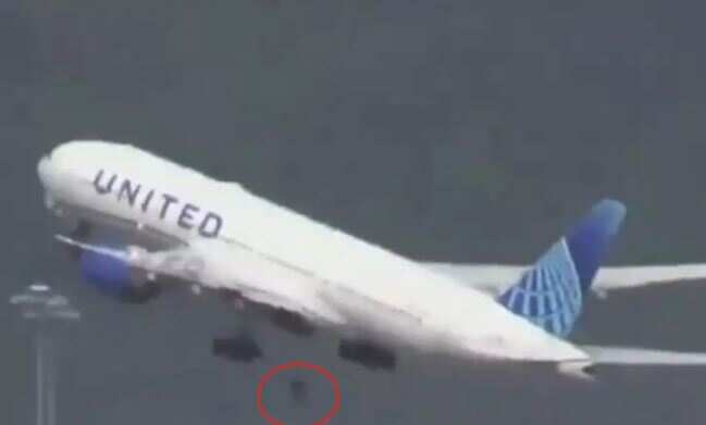 அதிர்ச்சி வீடியோ.. டேக் ஆப் ஆன விமானத்தில் இருந்து கீழே விழுந்த டயர்!