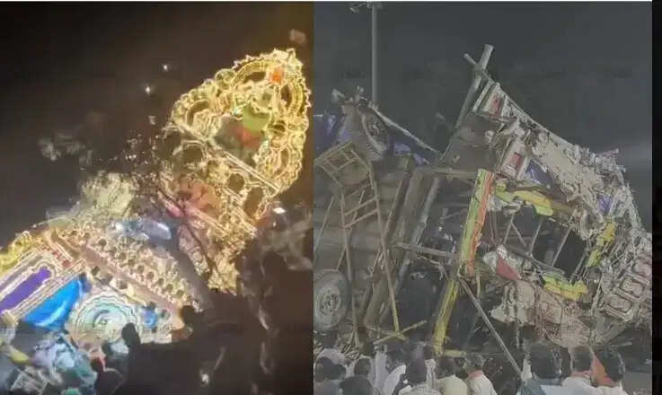 மயான கொள்ளை விழாவில் தேர் சாய்ந்து விபத்து… 10 பேர் காயம்!