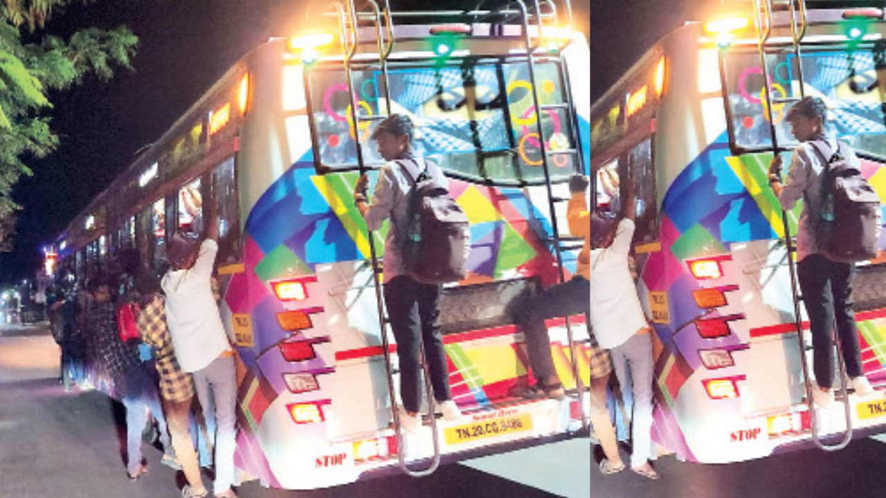 ஆபத்தை உணராமல் பயணிக்கும் இளைஞர்கள்.. பேருந்து வசதி இல்லாததால் அவதிப்படுவதாக வேதனை..!