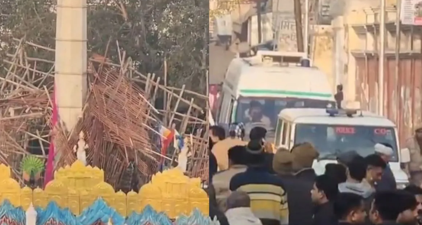 பெரும் சோகம்... சரிந்து விழுந்த மேடை.. 5 பேர் உடல் நசுங்கி பலி...50க்கும் மேற்பட்டோர் படுகாயம்!