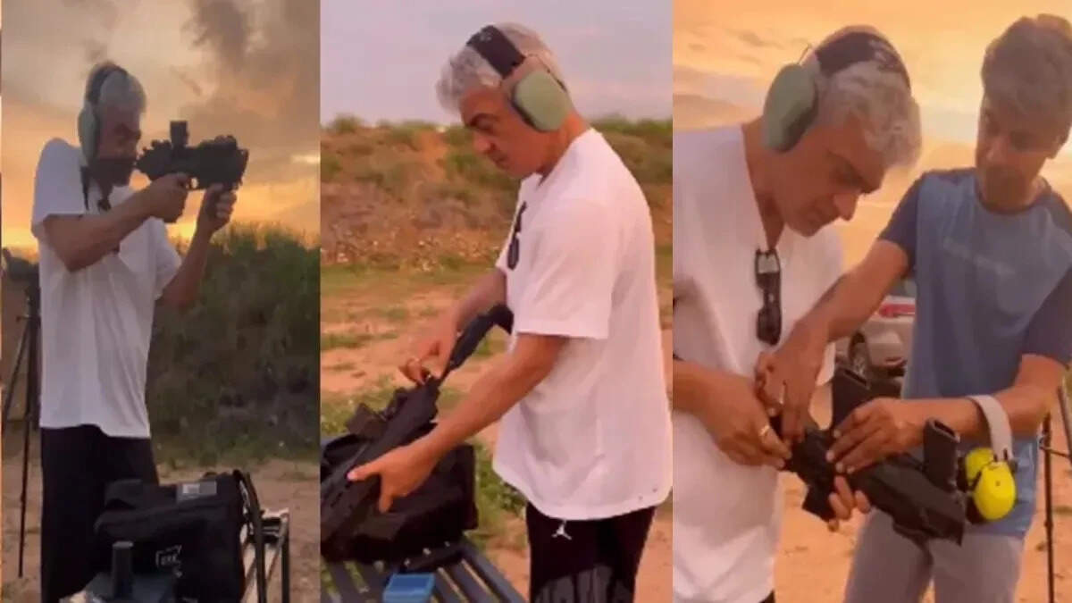 மாஸ் வீடியோ... நடிகர் அஜீத் துப்பாக்கிச் சுடும் பயிற்சி!