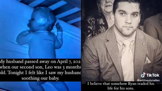 பகீர் வீடியோ!! குழந்தையை பார்க்க வரும் கணவரின் ஆவி!!