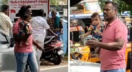 நெகிழ்ச்சி... கைக்குழந்தையுடன் போக்குவரத்து நெரிசலை சரி செய்த காவலர்!