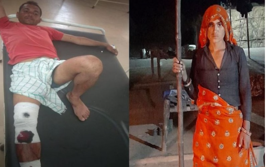 சாகசம்!! முதலையிடம் இருந்து கணவனை காப்பாற்றிய மனைவி!!