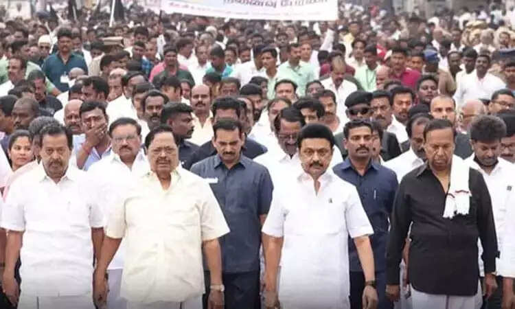 பிப்ரவரி 3 ம் தேதி திமுக அமைதி பேரணி!
