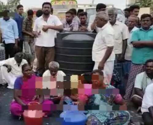 20 நாளா குடிக்க தண்ணி இல்ல... மின்சாரம் இல்லை.. 100 ஏக்கர் விவசாய நிலம் பாதிப்பு.. திருவண்ணாமலையில் மக்கள் சாலை மறியல்!