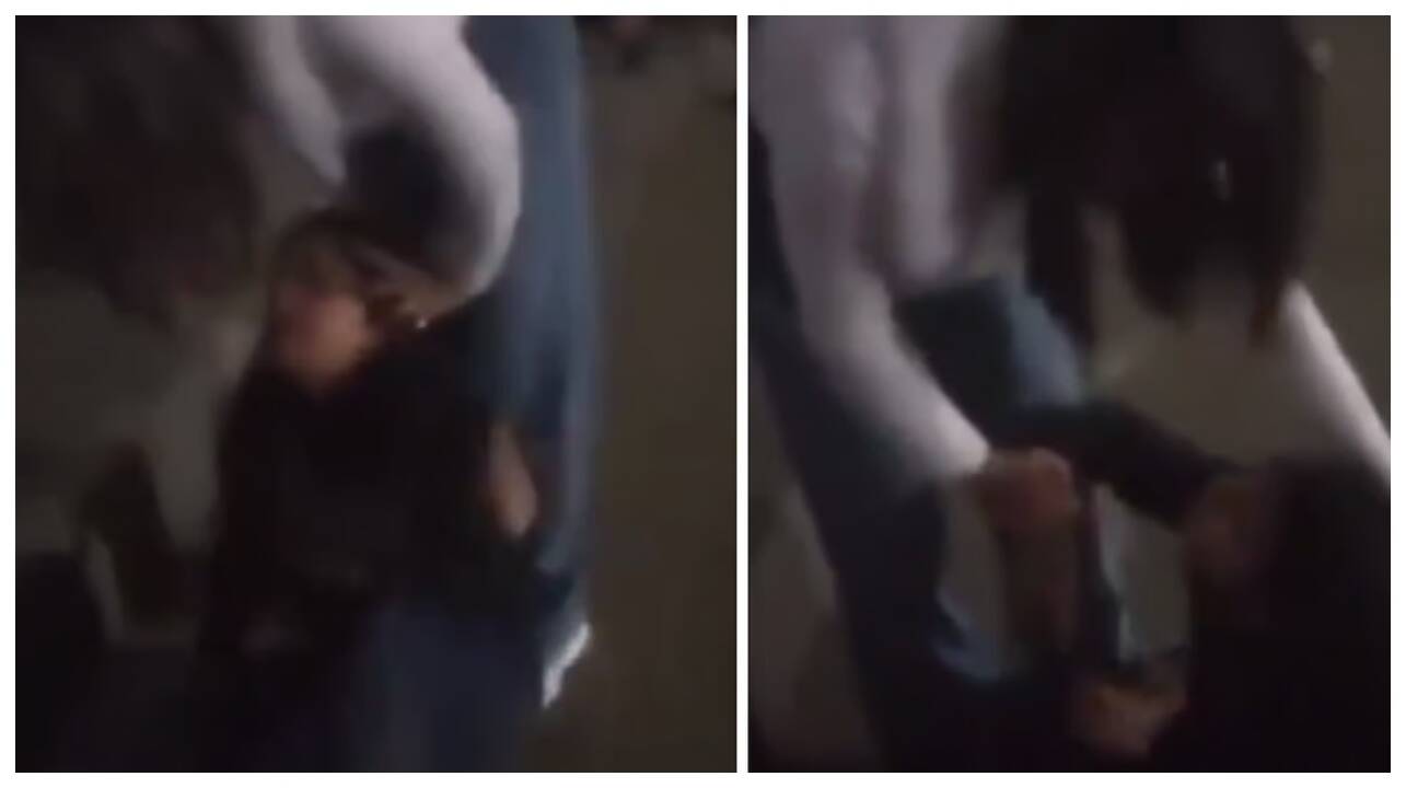 நடுரோட்டில் காதலனுக்காக முடியைப் பிடித்திழுத்து அடித்துக் கொண்ட இளம்பெண்கள்... வைரலாகும் வீடியோ !