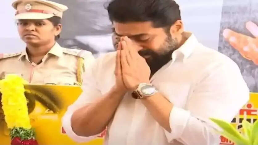 கேப்டன் சமாதியில் கண்ணீர் விட்டு கதறி அழுத நடிகர் சூர்யா... !