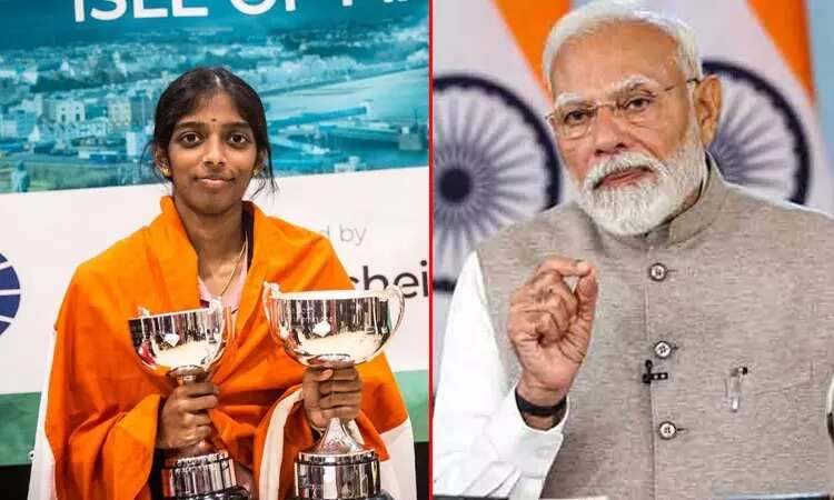 அட்ரா சக்க... மகளிர்தின ஸ்பெஷல்... மோடியின் எக்ஸ் தள பக்கத்தில் கையாளும் தமிழக வீராங்கனை... வைஷாலி!