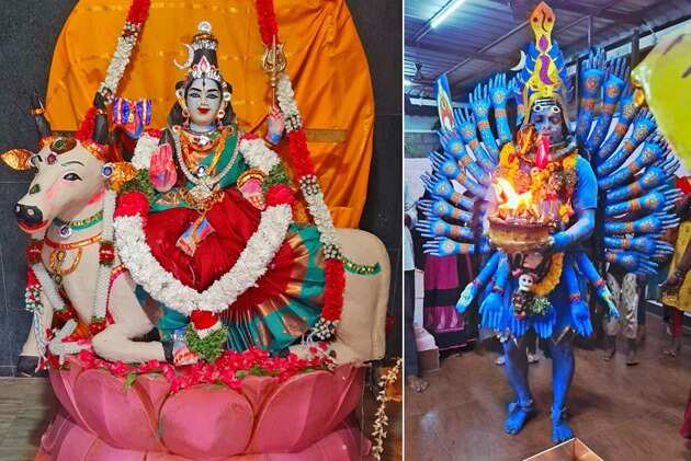 தசரா திருவிழா கோலாகலம்... வேடம் அணிந்து பக்தர்கள் வீதி உலா!