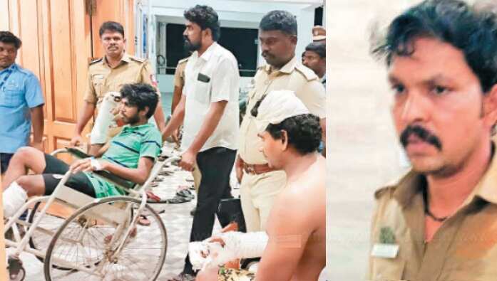 காவலர்கள் மீது மிளகாய்ப்பொடி வீசி கைதிகளுக்கு அரிவாள் வெட்டு..!!