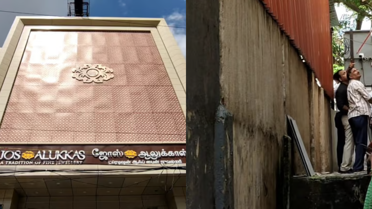 பிரபல நகைக்கடையில் பயங்கர கொள்ளை.. சுவற்றில் ஓட்டை போட்டு 25 கிலோ தங்கத்தை திருடிச் சென்ற மர்ம நபர்கள்..!!